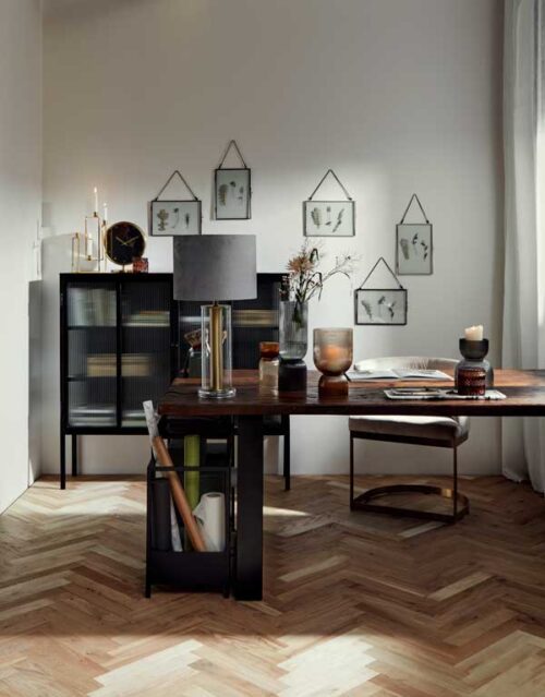Smuk bordlampe glas og gyldent metal