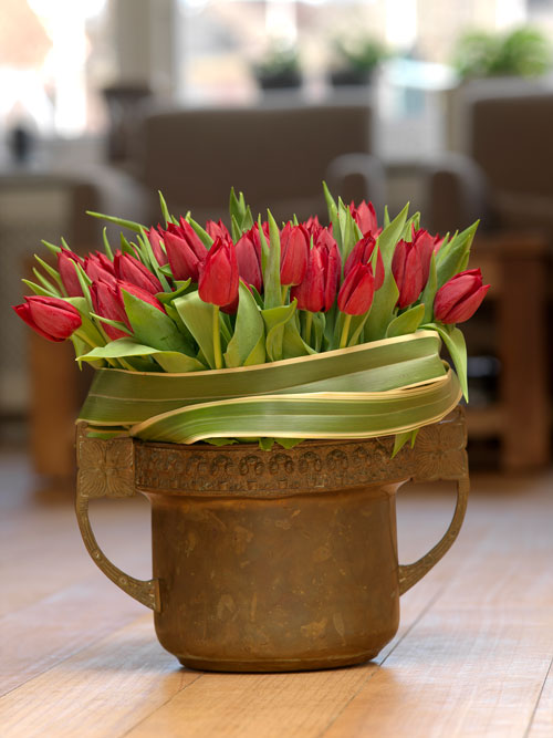 Klassisk tulipanbuket giver glæde