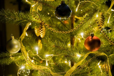 indbrudssikring med hyggeligt Juletræ med lys