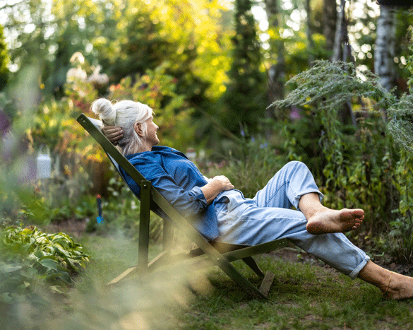 afslapning i haven efter havearbejde