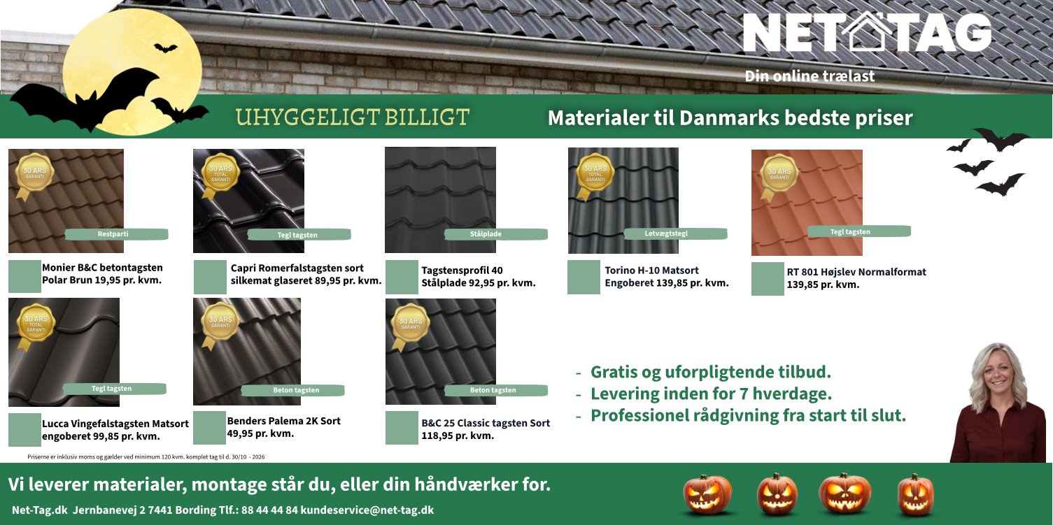 nettag tagmaterialer